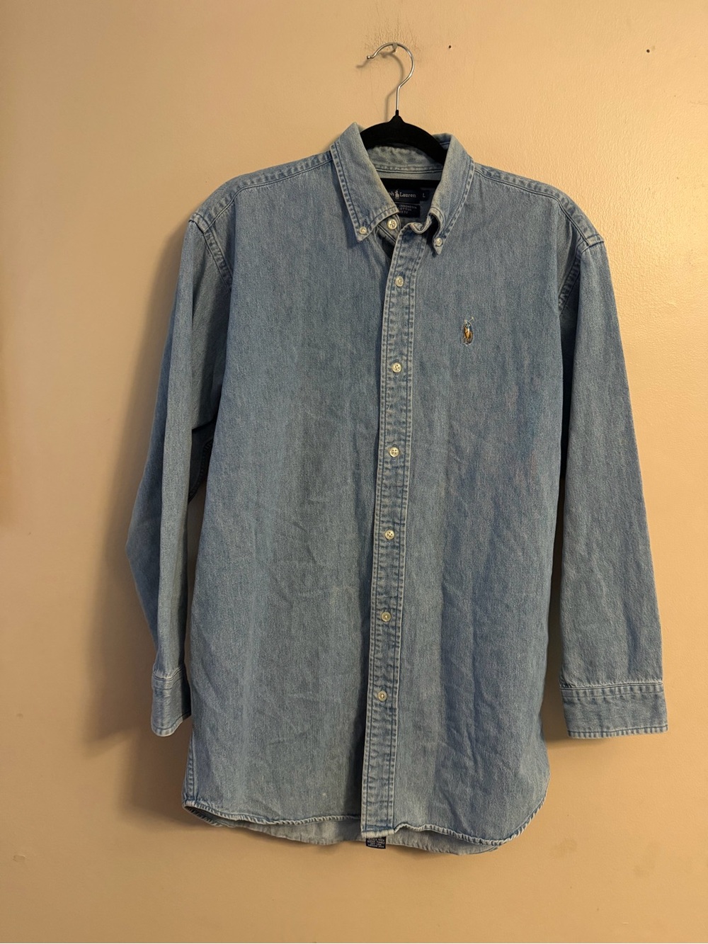 Vintage Ralph Lauren Light Blue Denim Button-Down Shirt